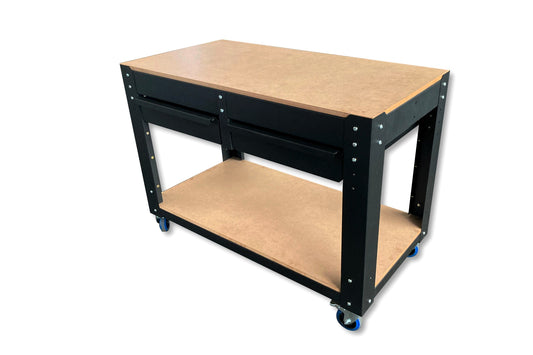 Steel Workbench with 2 Drawers (Flatpack)