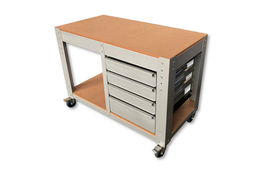 Steel Workbench (Assembled) with 4 Half Width Drawers